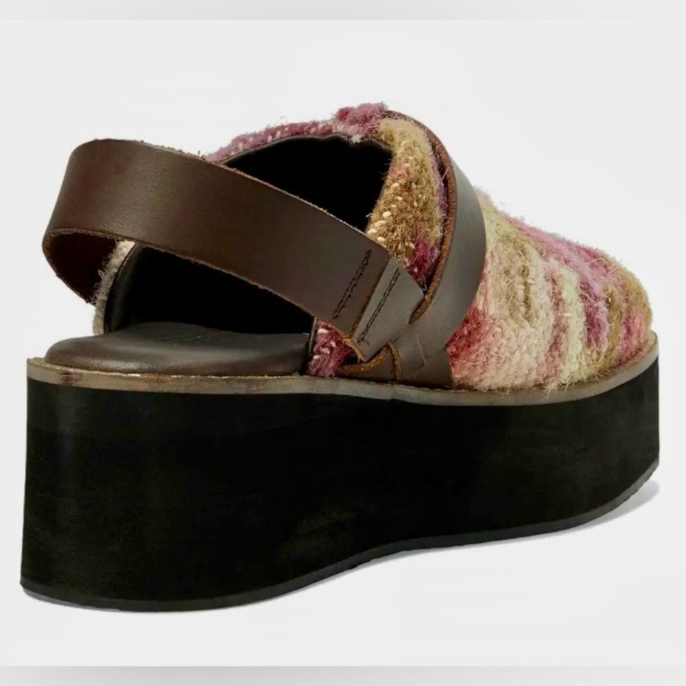 NEW Free People Astrid Platform Mule Shoe Slip-On Strap in Mulberry Mix Size 7.5 - Picture 5 of 9